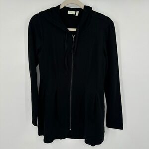 Logo Lounge Black Hooded Zip Up Long Sleeve Cardigan Jacket Sweater Hoodie‎ XS